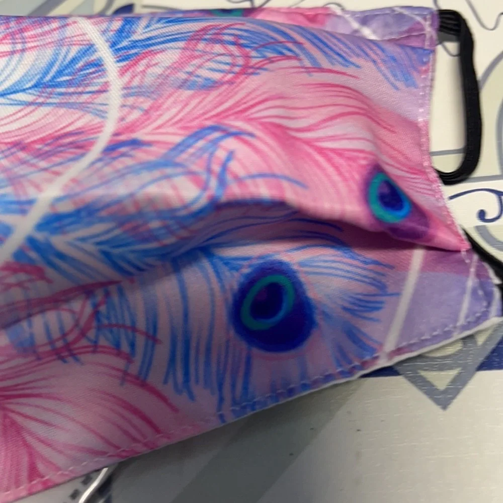 New peacock feather face mask